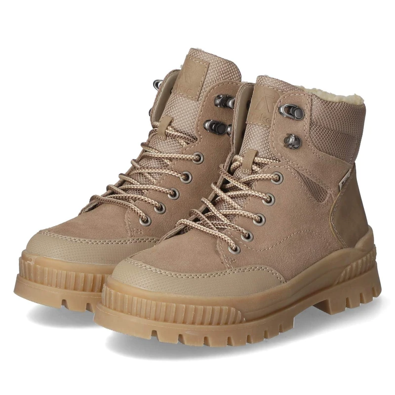 Rieker Women's W2176 Lace-up Boots, Beige, 4 UK