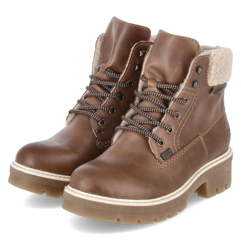 Rieker Y8118-22 Women's Lace-Up Boots Faux Leather Brown, brown, 6.5 UK