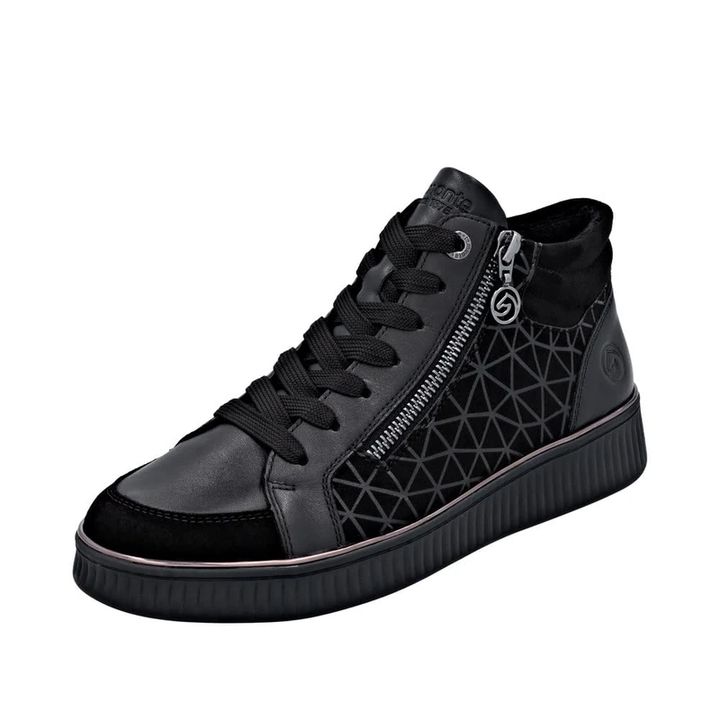 Remonte Women's D2E70 High Trainers, Black, 42 EU, black, 9 UK