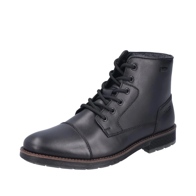 Rieker F4546-00 Lace-Up Boots Smooth Leather Men in Black, Black 00, 12 UK