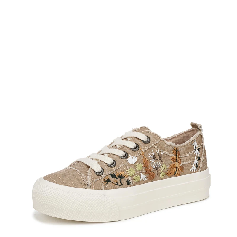Blowfish Malibu Women's Sadie-Sun Sneaker, Warm Taupe Canvas, 3-4 UK