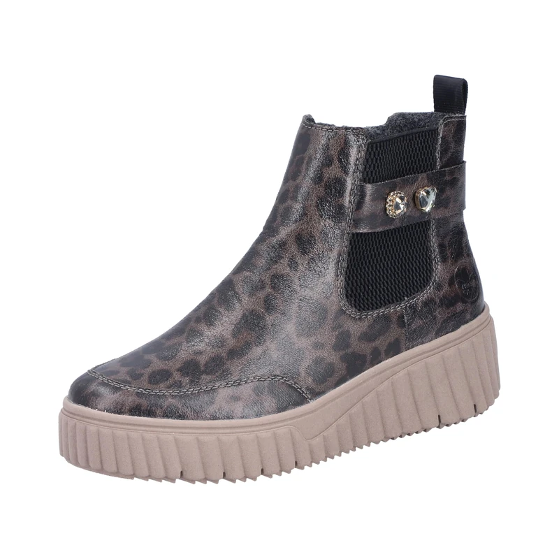 Rieker N2556-42 Women's Slip-On Boots Synthetic in Grey Combination, grey 16, 5 UK