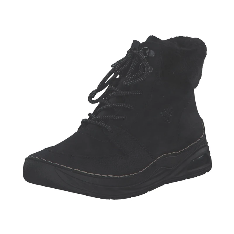 Rieker 44555-60 Women's Lace-Up Boots, Synthetic, Beige, Black Black Nero, 8 UK