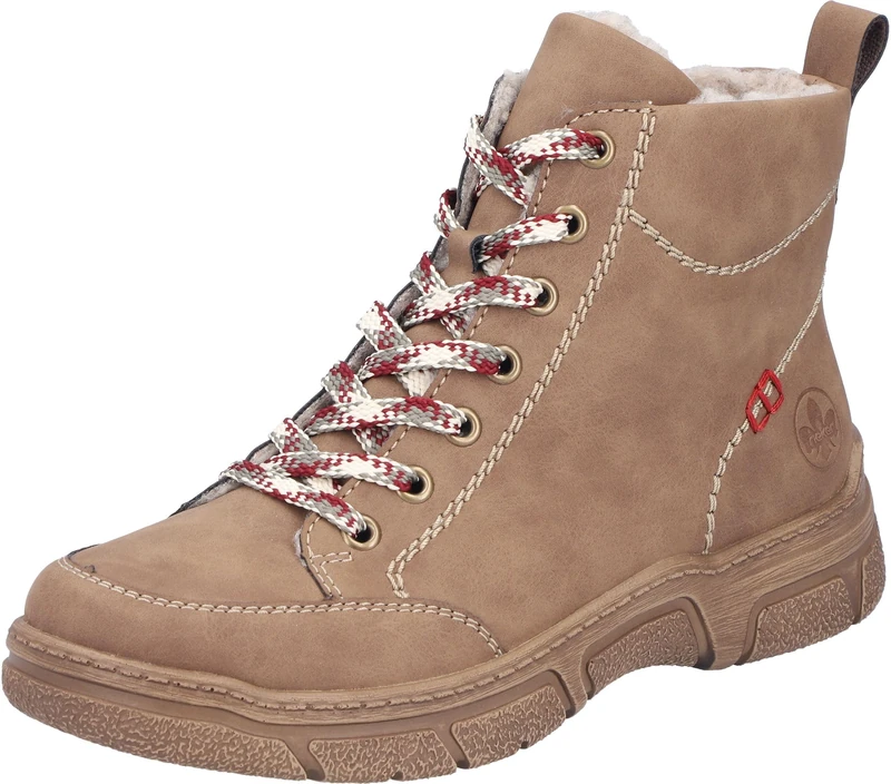 Rieker 72320-24 Women's Lace-Up Boots Faux Leather Brown, Brown 24, 9 UK