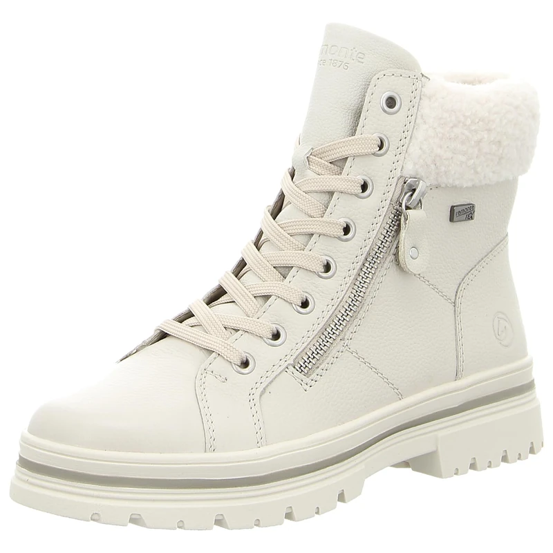 Remonte Women's D2U74 Lace Up Boots, White, 38 EU, White, 6 UK