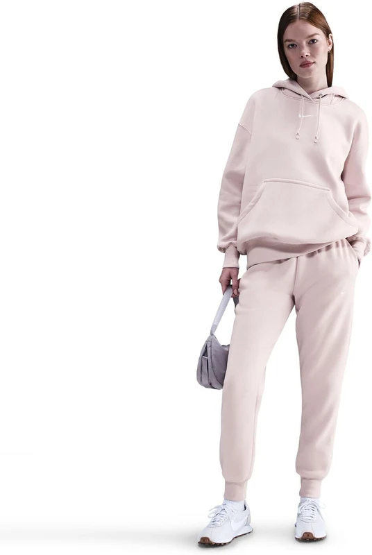 Nike Women's W NSW Phnx FLC Mr Pant Std Pants, Silt Red/Sail, XS