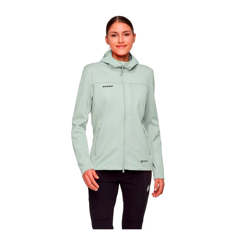 Mammut Ultimate VIII SO Hooded Jacket Women | Outdoor Softshell Clothing for Hiking | Silver Sage, S