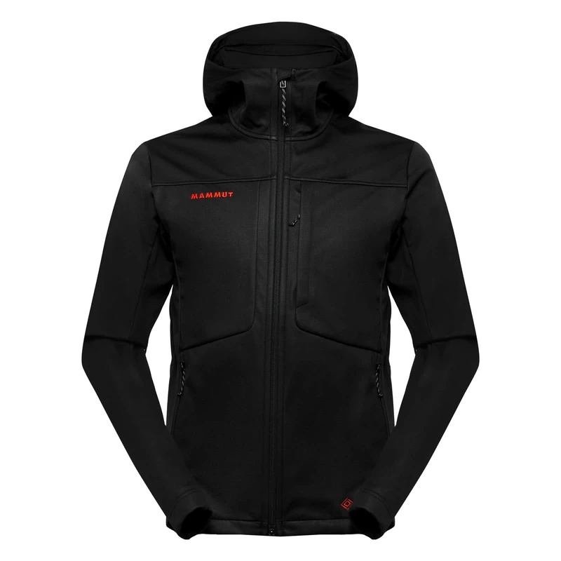 Mammut Ultimate VIII SO Hooded Jacket Men 25 Years | Outdoor Softshell Clothing for Hiking | Black, M