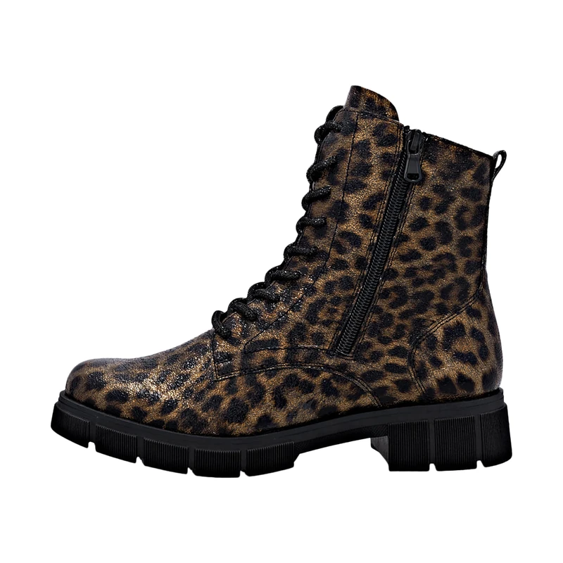Remonte Women's D2S72 Metallic Lace-Up Boots, 40 EU, Metallic, 8 UK