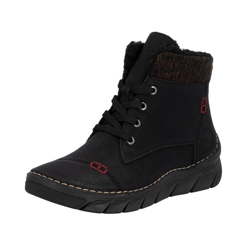 Rieker 55031-00 Women's Lace-Up Boots Synthetic Black, Black 00, 8 UK