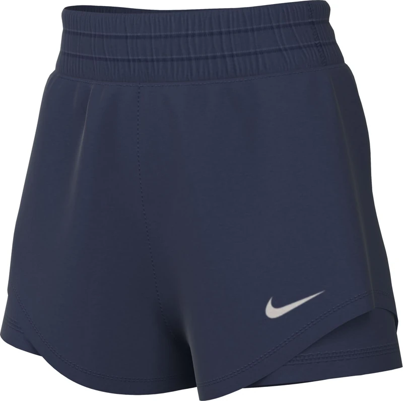 Nike Women's W Nk One Df Hr 3In 2N1 Shorts, Midnight Navy/Reflective Silv, L - Image 1