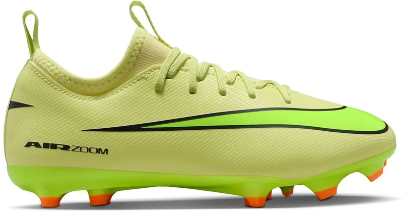 Nike Kids Jr Zoom Vapor 16 Academy Fg/Mg Football Shoe, Limelight/Volt/Hyper Crimson, 3.5