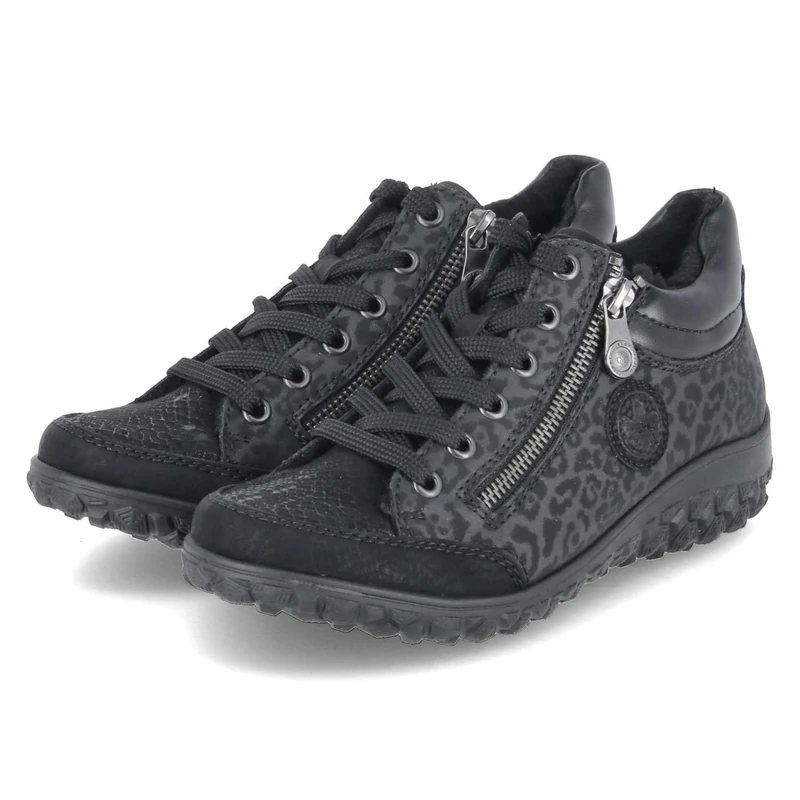 Rieker 59500-00 Women's Lace-Up Boots Synthetic Black Combination, Black 00, 6.5 UK