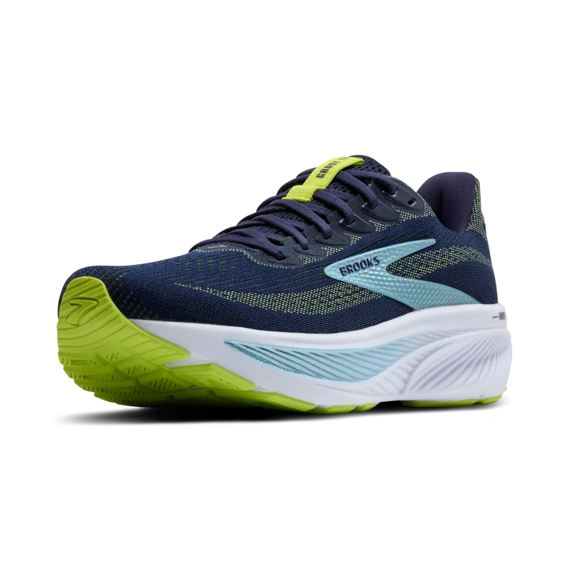 BROOKS Mens Ghost 17 Sneaker, Peacoat Lime Blue, 11.5 UK