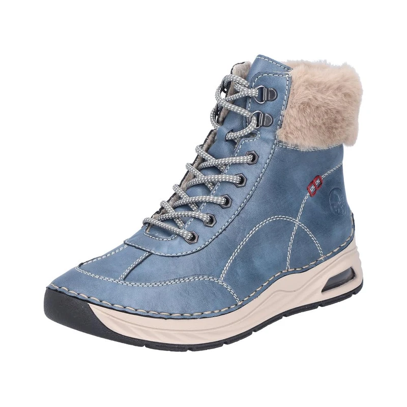 Rieker Women's 44530 Lace-Up Boots, Blue 14, 3.5 UK