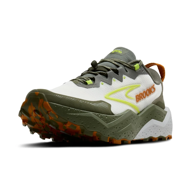 BROOKS Mens Caldera 8 Sneaker, Dusty Olive Lime Oyster, 10 UK