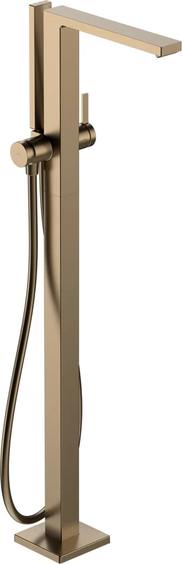 hansgrohe Tecturis E - Bath tap Floor-Standing for 2 Functions with Shower Hose 1.25m and showerhead (2 Sprays), Bath Mixer tap, Brushed Bronze, 73445140