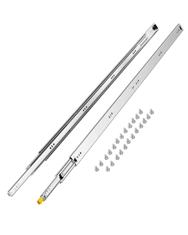 VEVOR 1 Pair Full Extension Drawer Slides 16 18 20 24 30 35 37.4 59 24 32 36 40 48 60 in, 500 lbs Load Capacity Locking Drawer Slides, Ball Bearing with Lock Side Mount Drawer Slide Rail