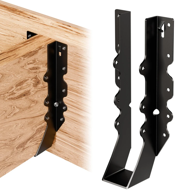 50 Pcs Black Joist Hangers 2X10, Rafter Brackets, Hurricane Straps for 2x10 Face Mount Joist Hangers 2X10 for Shed/Barn/Coop/Porch/Truss, Structurally Sound and Aesthetically Pleasing