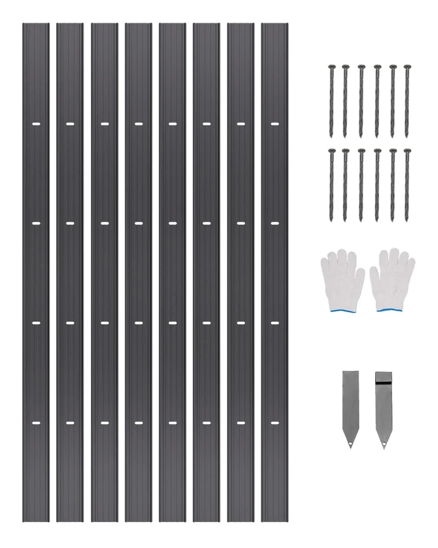 VEVOR Metal Landscape Edging, 8 Packs 72 in Rust-Resistant Aluminum Alloy Landscape Edging, Bendable Garden Edging Border, Heavy Duty Lawn Edging Fence for Flower Bed Yard Pathway