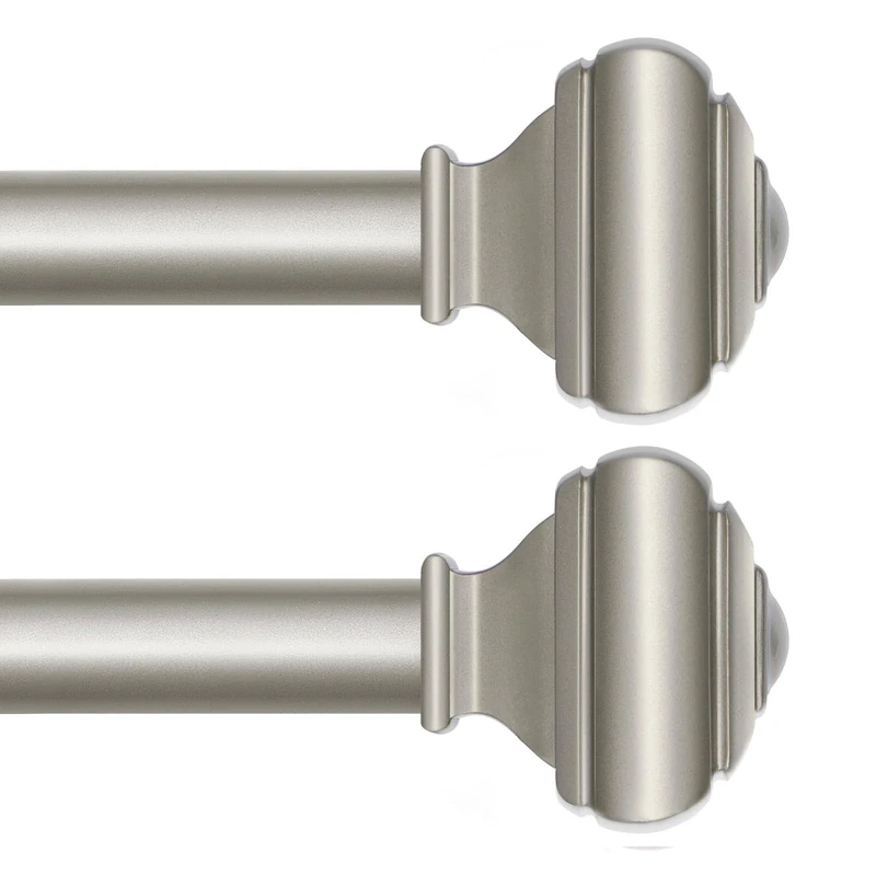 USFOOK 2 Pack Curtain Rods for Windows 32 to 58 Inches, Antique Silver