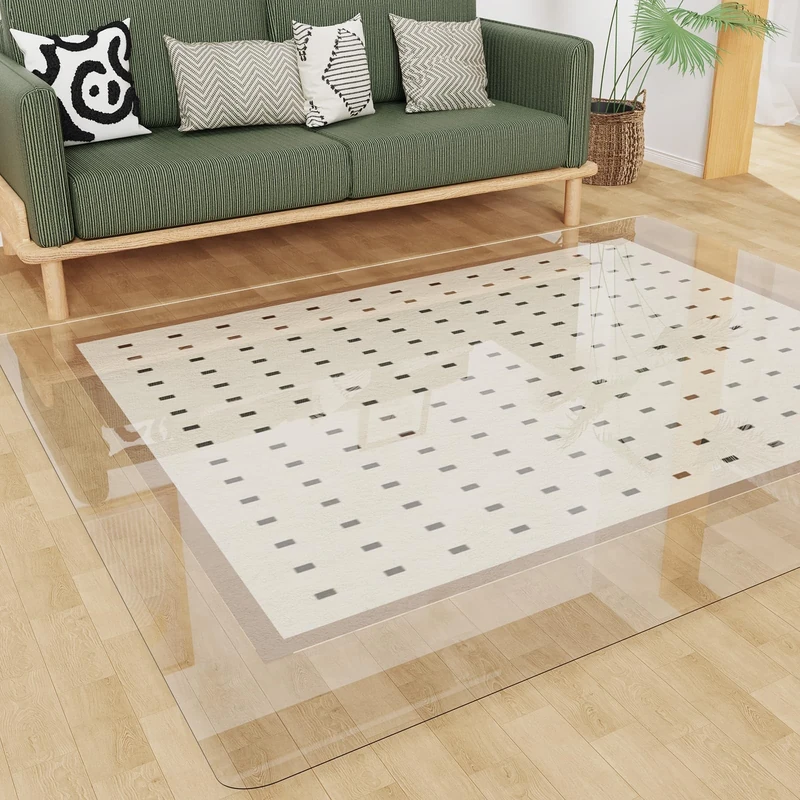 Upgraded Soft Clear PVC Area Mat for Hard Floor, Carpet Protector (8'×12' (96 x 144 inch))