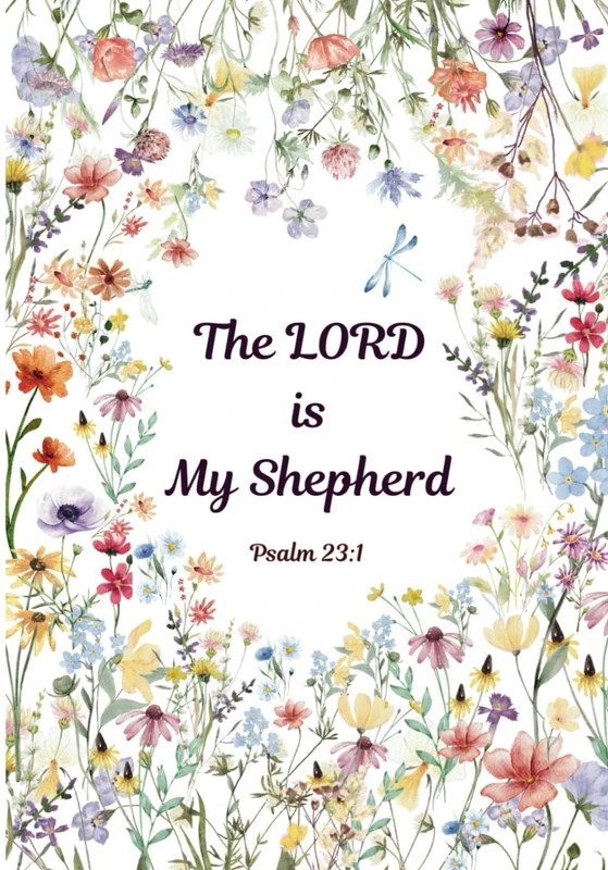 CHRISTIAN PRAYER LINE JOURNAL: MY LORD is My Shepherd: 100 Pages, Each Page Features Wildflowers Illustration Designed to Inspire Reflection and Prayer.
