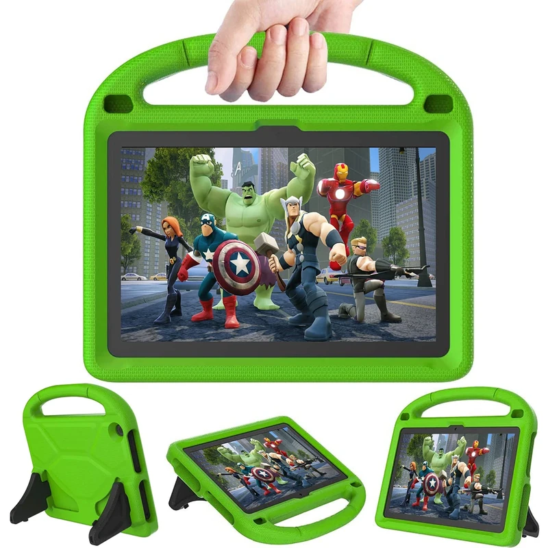 Kids Tablet Case for 10.1 inch Tablets Not Fit Samsung iPad 10.1 inch Tablets(Only 13/11th Gen, 2023/2021), Mansiruyi Lightweight Shockproof 10Case with Handle Stand -Green