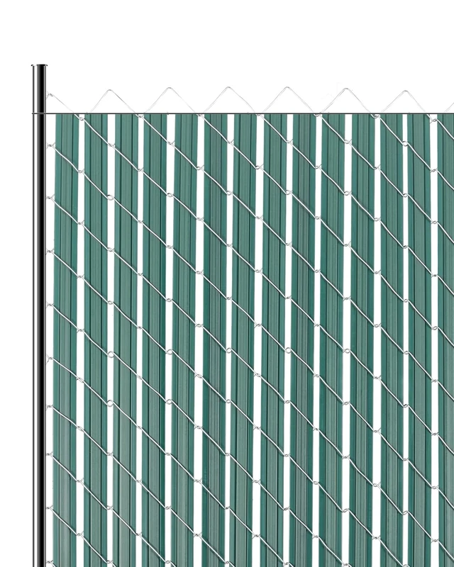 VEVOR Bottom Locking Privacy Slats, Double-Wall Vertical Bottom-Locking Slats with Wings for Chain-Link Fence, High-Density HDPE Chain Link Slats Ideally Fit 4' High Fence for Garden and Farm(Green)