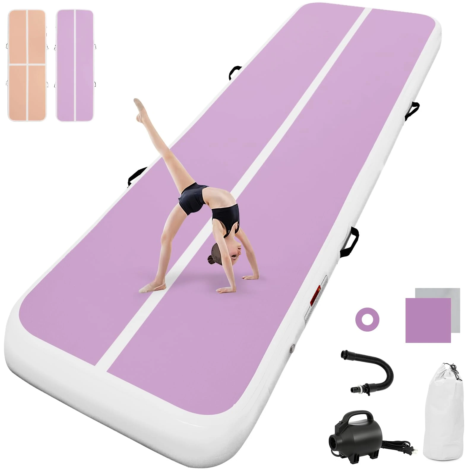 Inflatable Tumbling Gym Mat 20cm high 5M Inflatable Air Gymnastics Mat Training Mats Gymnastics tumbling mat with Air Pump