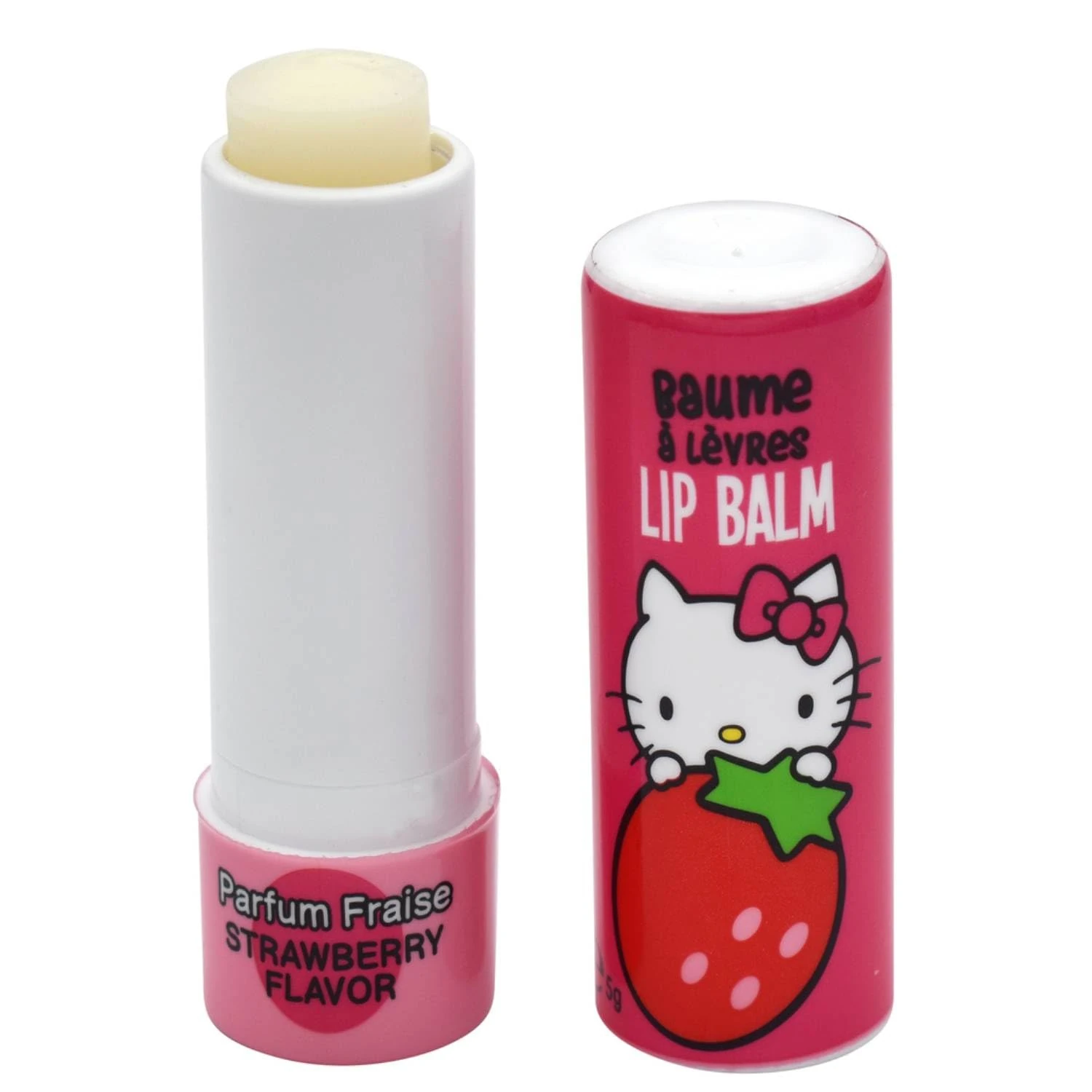 Hello Kitty Strawberry Flavour Lip Balm – Moisturizing & Hydrating Formula | Natural, Vegan & Dermatologically Tested | Perfect for Kids & Adults, 5g