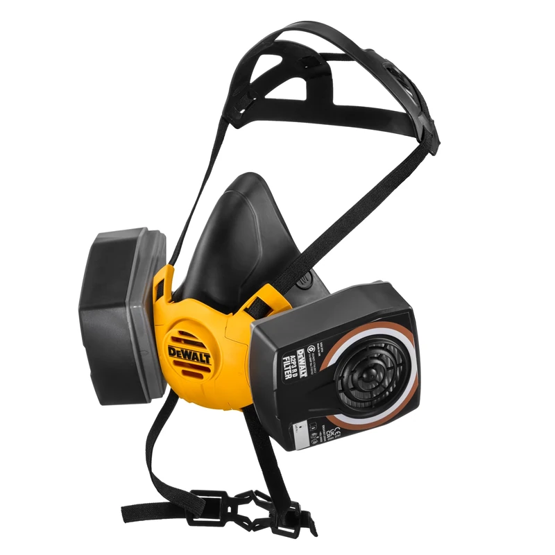 DEWALT Half Face Mask Respirator with A2P3 Filters - Size M Lightweight design Provides protection in workplaces that have high levels of fine dust lead silica MDF other forms of industrial pollutants
