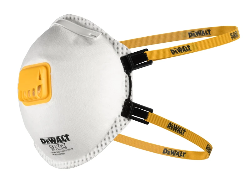 DEWALT FFP3 DISPOSABLE RESPIRATOR (10 PACK) – PREMIUM DUST MASKS FOR MAXIMUM PROTECTION AGAINST FINE PARTICLES AND FUMES – COMFORTABLE FIT, BREATHABLE DESIGN, IDEAL FOR PROFESSIONAL USE