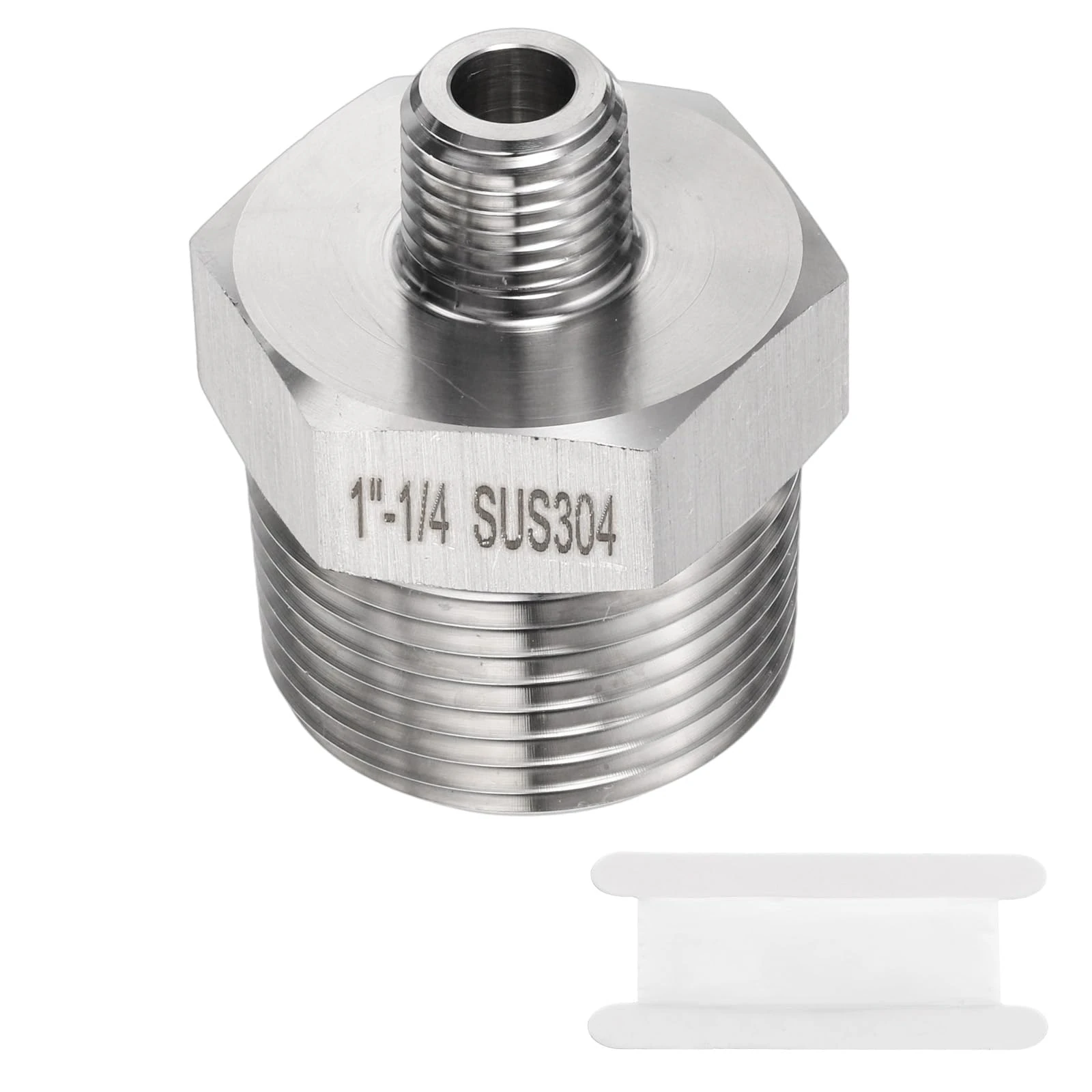 sourcing map 304 Stainless Steel Hex Nipple 1/4" NPT Male x 1" NPT Male Straight Thread Pipe Fitting Extension Pipe Fittings Connector Adapter for Water Oil Gas Tub