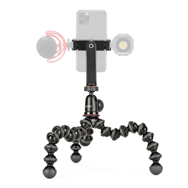 JOBY GorillaPod 1K GripTight 360 Mount Kit, Compact Flexible Tripod 1K Stand and BallHead, with Rotating Phone Mount, Easy Landscape or Portrait Mode, Double Cold Shoe, Supports up to 1kg (2.2lb)