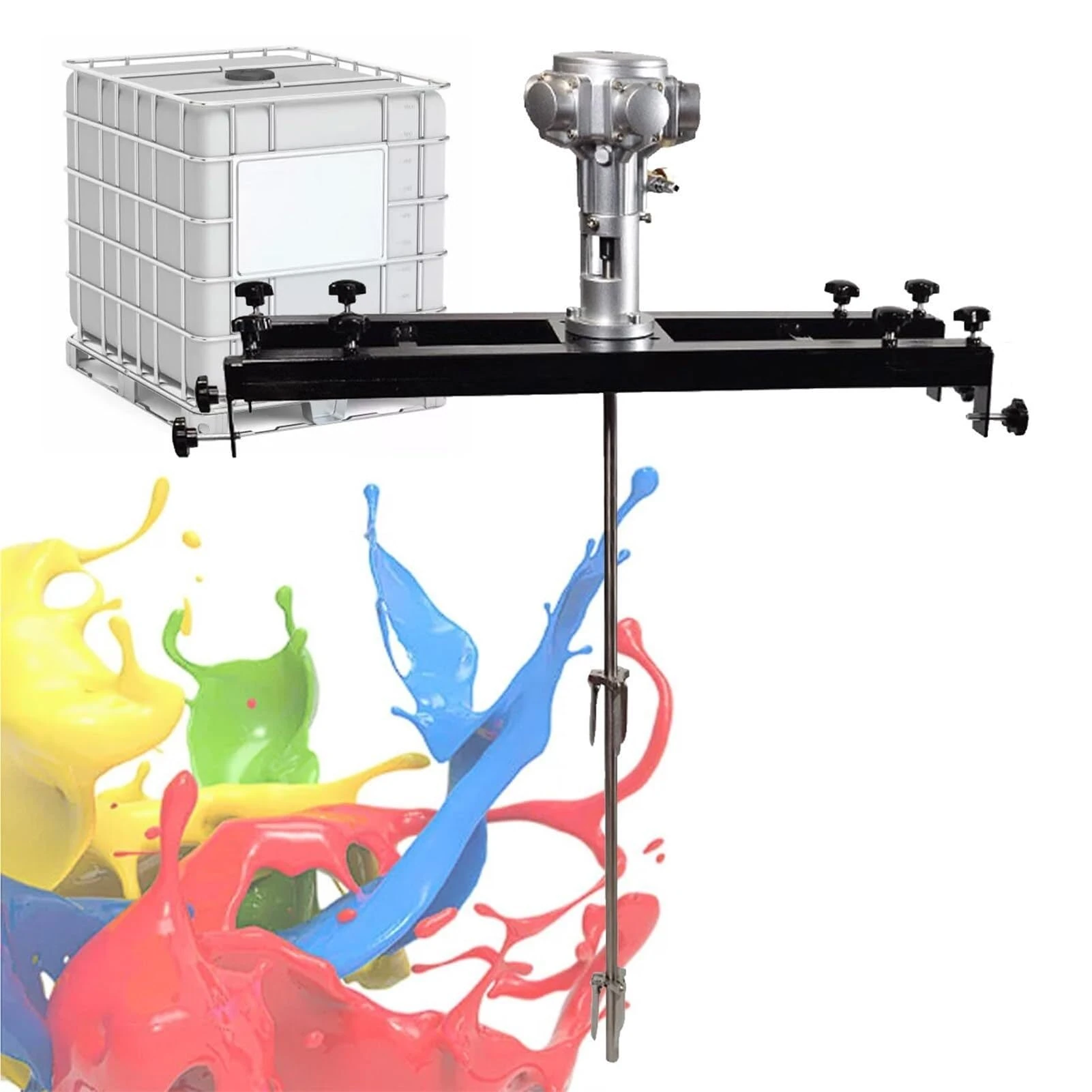 SaryEdge Commercial IBC Air Agitator, Pneumatic Paint Mixer, Automatic 1 Ton Tank Mixing Tool, with Retractable Bracket, for Mixing Paint, Spices, Dye(B