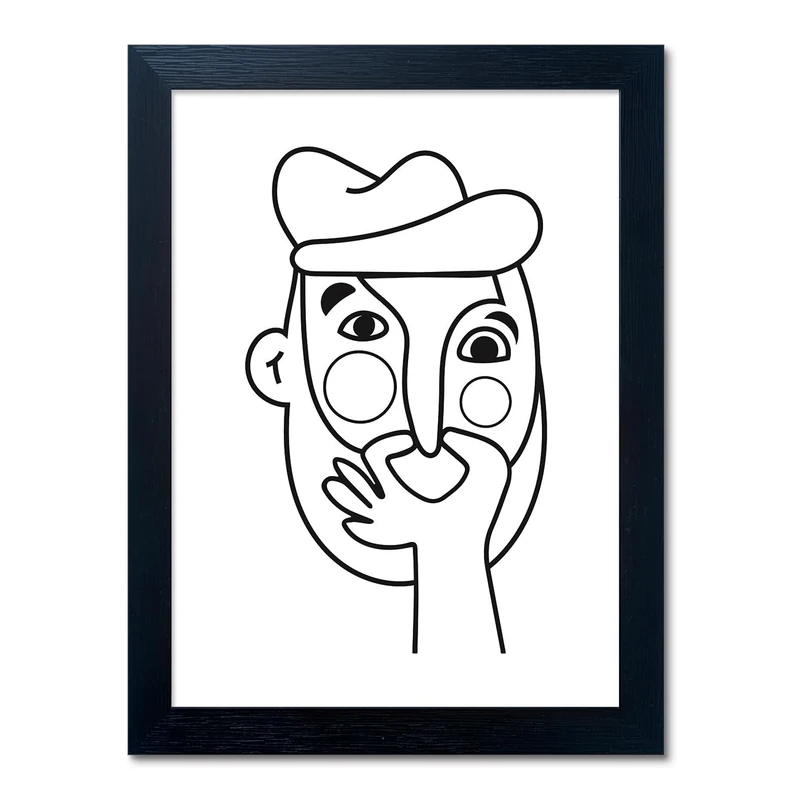 AIANHUA Funny Men Bathroom Wall Decor, Modern Minimalist Toilet Art Decor, Black and White Canvas Wall Art for Bathroom, Humorous Restroom Bathroom Print