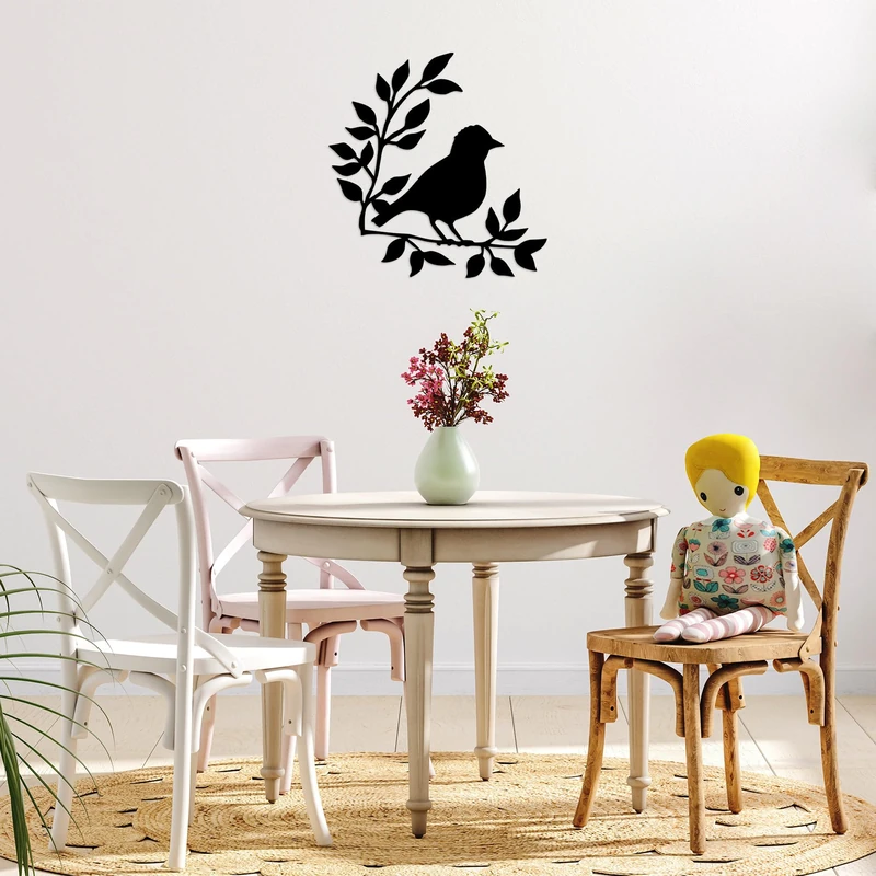 Hanah Home Stylish Black Decorative Metal Wall Accessory, 66 x 68 cm, 100% Metal, 1.5 mm Thickness, Easy Wall Mounting, Perfect for Modern Decor