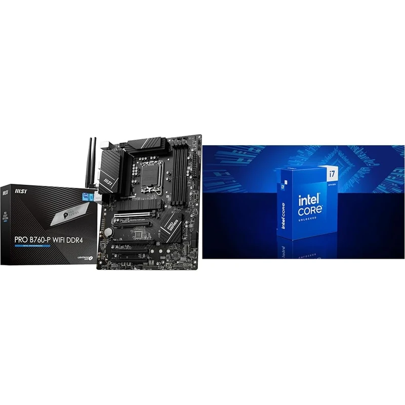 MSI PRO B760-P WIFI DDR4 Motherboard + Intel® Core™ i7-14700K Desktop Processor 20 cores