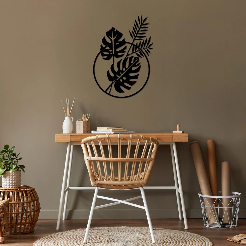 Stylish Black Decorative Metal Wall Accessory, 48 x 67 cm, 100% Metal, 1.5 cm Thick, Perfect for Modern Home Decor & Unique Wall Art