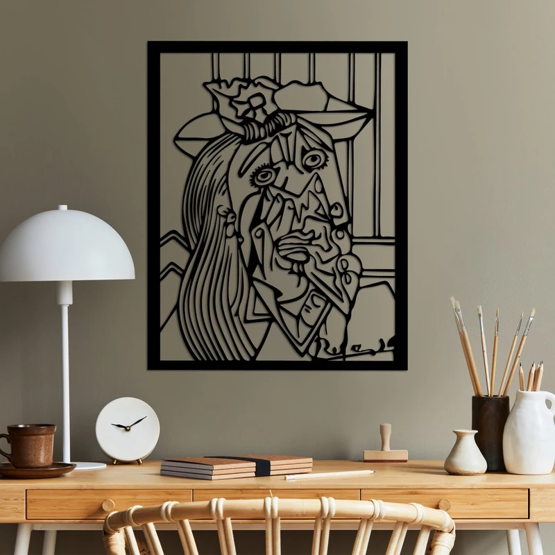 Stylish Black Decorative Metal Wall Accessory, 44 x 56 cm, 100% Metal, 1.5 mm Thickness, Perfect for Modern Home Decor & Unique Wall Art