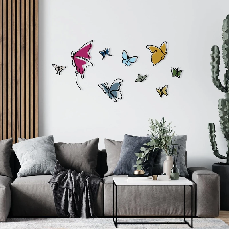 Stylish Decorative Metal Wall Accessory, 194.5 x 112 cm, Durable 1.2 mm Metal & 3 mm Wood, Perfect for Modern Home Decor & Office Spaces