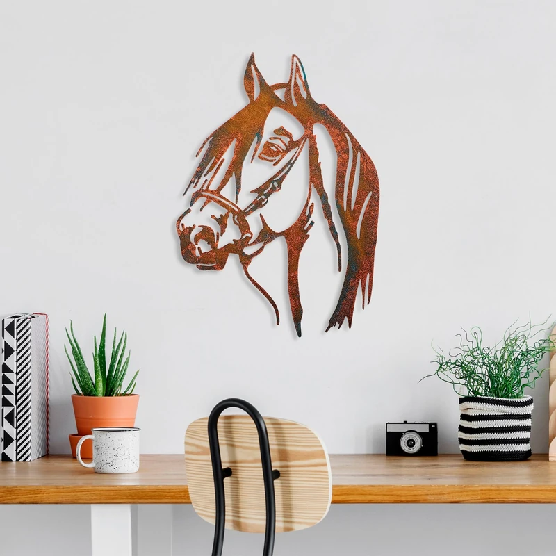 Hand-Painted Decorative Metal Wall Accessory, 38 x 53 cm, 100% Metal, 1.5 mm Thick, Unique Colour Variations, Perfect for Home Decor