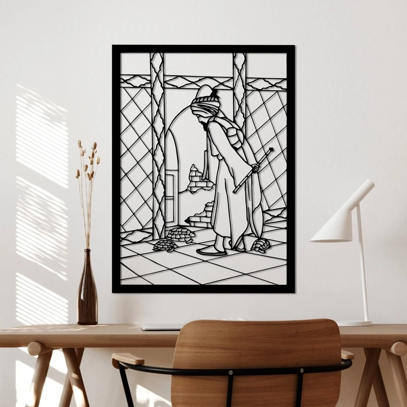 Stylish Black Decorative Metal Wall Accessory, 41 x 56 cm, 100% Metal, 1.5 mm Thickness, Perfect for Modern Home Decor & Art Display