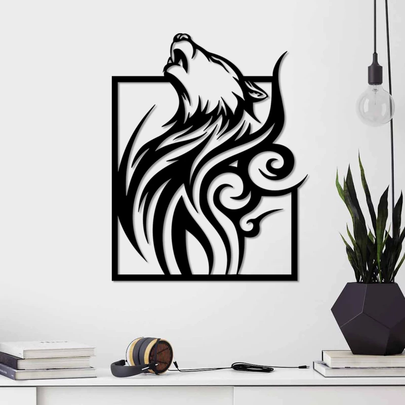 Stylish Black Decorative Metal Wall Accessory, 55 x 43 cm, 100% Metal, 1.5 mm Thickness, Lightweight (0.84 kg), Perfect for Modern Home Decor