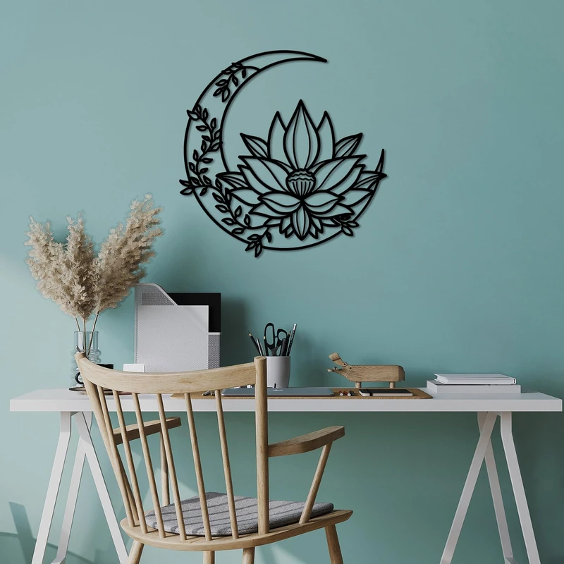 Stylish Black Decorative Metal Wall Accessory, 70 x 70 cm, 100% Metal, 1.5 mm Thick, Easy Wall Mounting, Perfect for Modern Home Decor