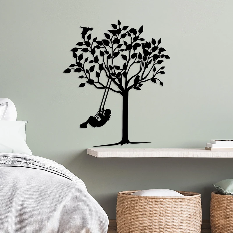 Stylish Black Decorative Metal Wall Accessory, 56 x 70 cm, 100% Metal, 1.5 mm Thick, Lightweight (0.657 kg), Perfect for Modern Home Decor