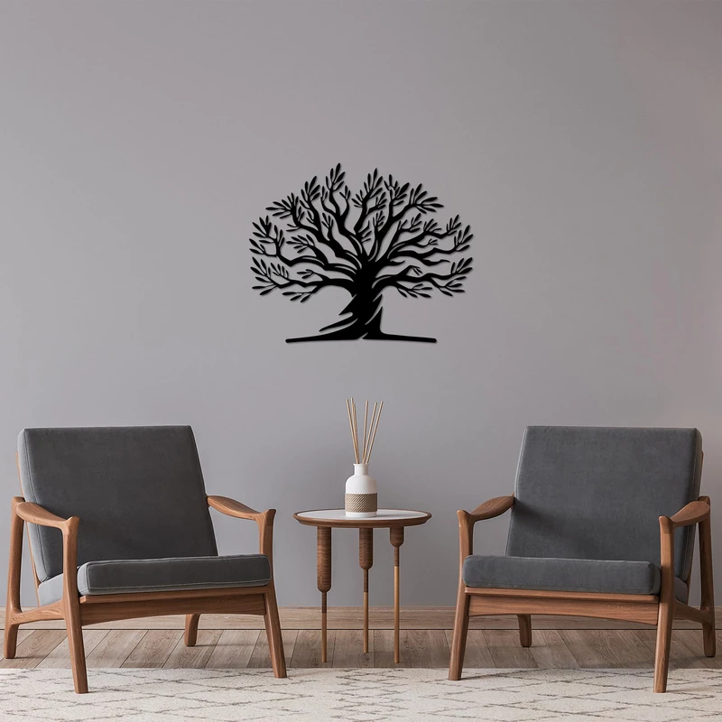 Stylish Black Decorative Metal Wall Accessory, 54 x 67 cm, 100% Metal, 1.5 cm Thickness, Perfect for Modern Home Decor & Unique Wall Art