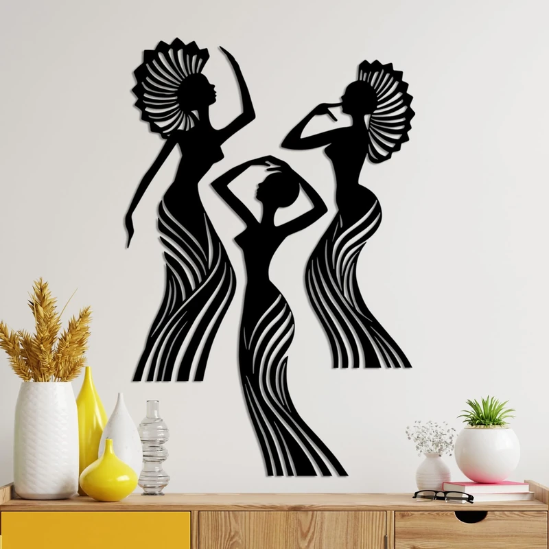Elegant Decorative Metal Accessory Set (3 Pieces), Black, 30 x 78 cm, 27 x 79 cm, 30 x 70 cm, 100% Metal, 1.5 mm Thickness, Stylish & Durable Home Decor - Image 1