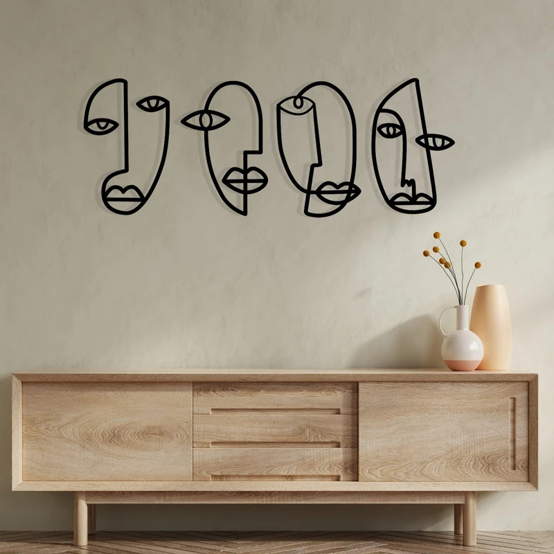 Stylish Black Decorative Metal Wall Accessory, 133 x 46 cm, 100% Metal, 1.2 mm Thickness, Perfect for Modern Home Decor & Office Spaces